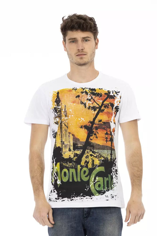 - White Cotton Men T-Shirt