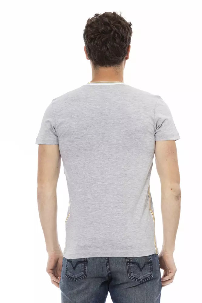  - Gray Cotton Men T-Shirt