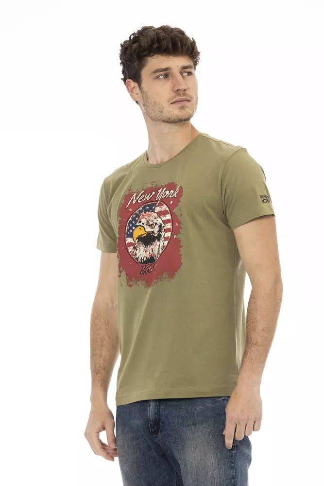  - Green Cotton Men T-Shirt