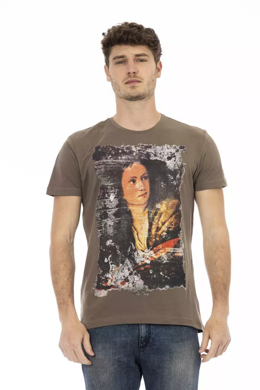 - Brown Cotton Men T-Shirt