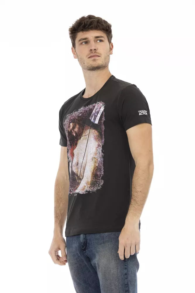  - Black Cotton Men T-Shirt