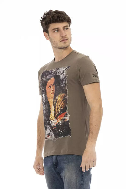  - Brown Cotton Men T-Shirt