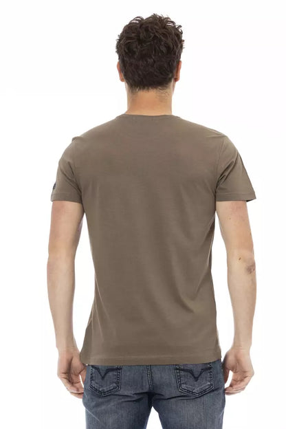  - Brown Cotton Men T-Shirt