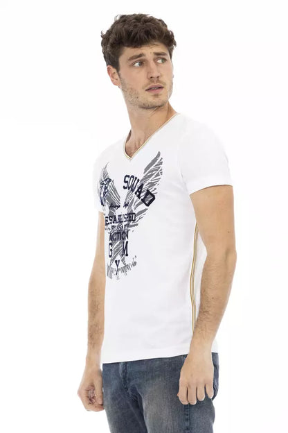  - White Cotton Men T-Shirt