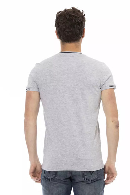  - Gray Cotton Men T-Shirt