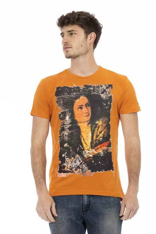 - Orange Cotton Men T-Shirt