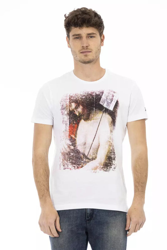  - White Cotton Men T-Shirt