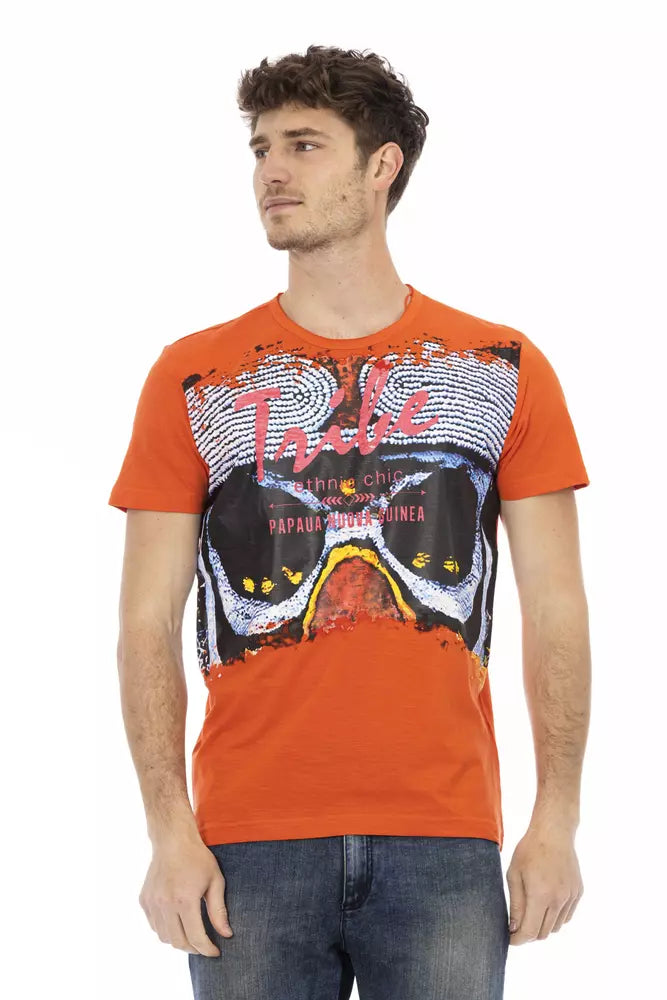  - Orange Cotton Men T-Shirt