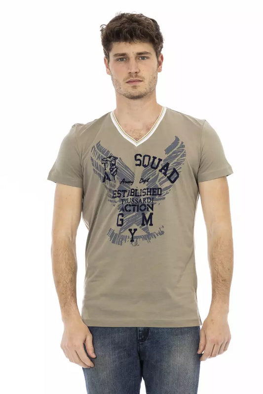 - Green Cotton Men T-Shirt