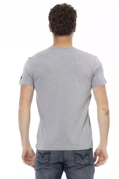  - Gray Cotton Men T-Shirt