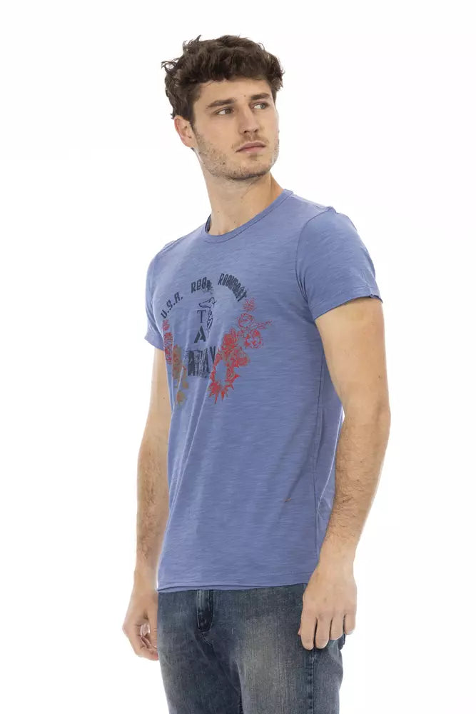  - Blue Cotton Men T-Shirt