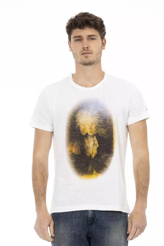  - White Cotton Men T-Shirt