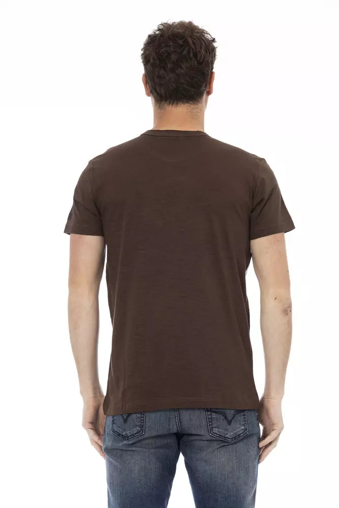  - Brown Cotton Men T-Shirt