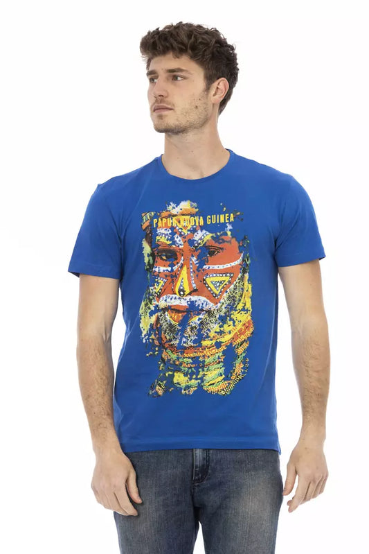  - Blue Cotton Men T-Shirt