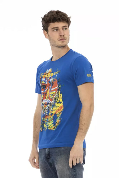  - Blue Cotton Men T-Shirt