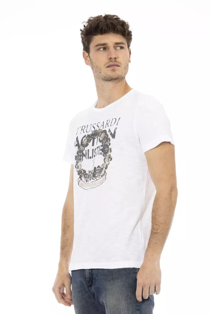  - White Cotton Men T-Shirt