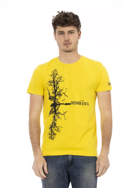  - Yellow Cotton Men T-Shirt