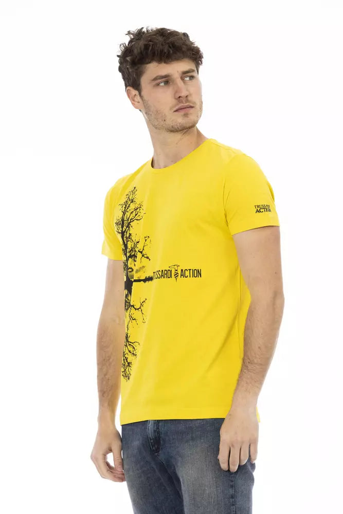  - Yellow Cotton Men T-Shirt