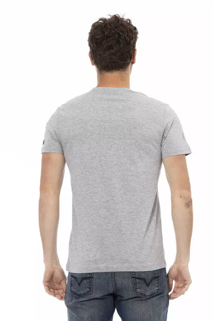  - Gray Cotton Men T-Shirt