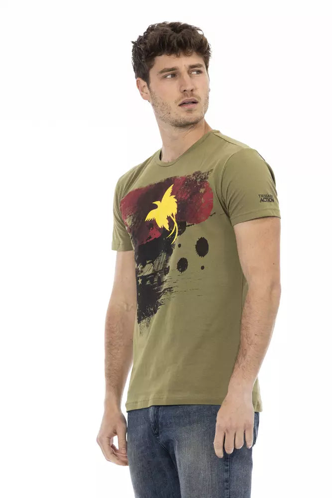  - Green Cotton Men T-Shirt