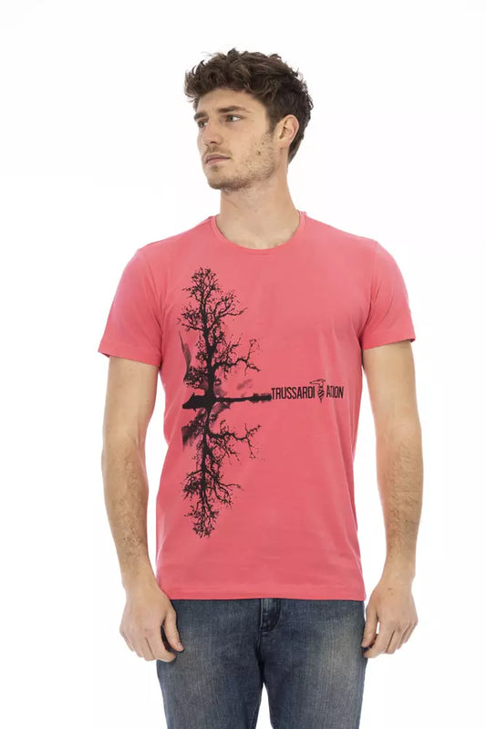  - Pink Cotton Men T-Shirt