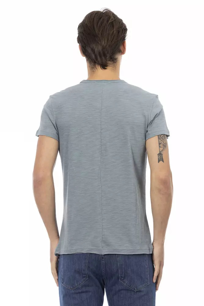 Gray Cotton Men T-Shirt