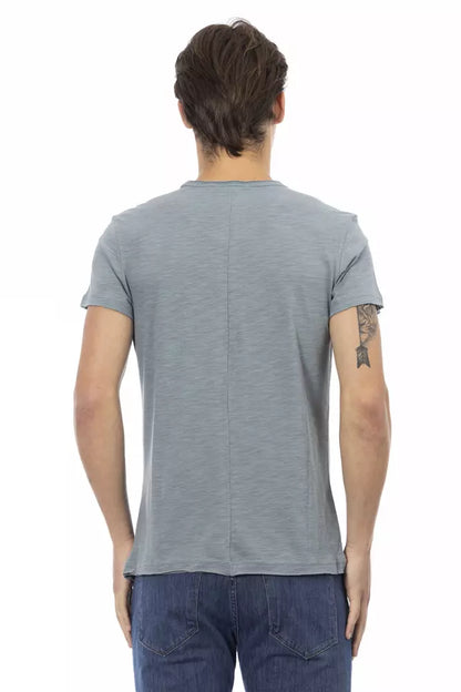  - Gray Cotton Men T-Shirt