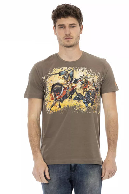  - Brown Cotton Men T-Shirt