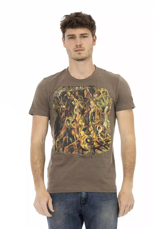  - Brown Cotton Men T-Shirt