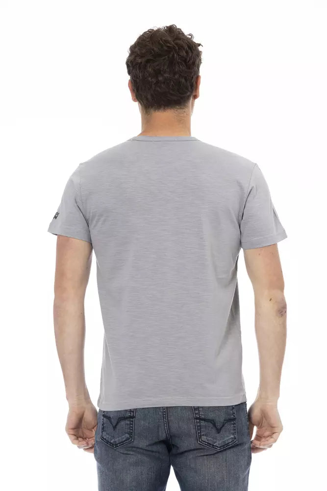  - Gray Cotton Men T-Shirt