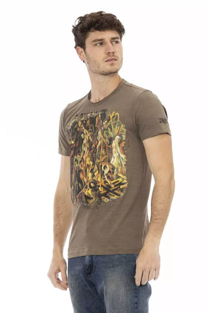  - Brown Cotton Men T-Shirt