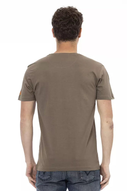  - Brown Cotton Men T-Shirt