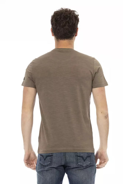  - Brown Cotton Men T-Shirt