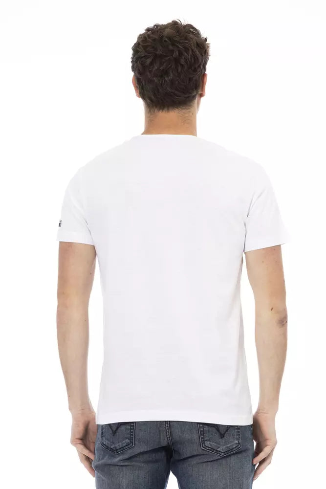  - Chic White Round Neck Cotton Tee