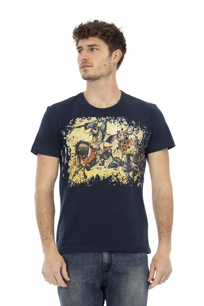  - Blue Cotton Men T-Shirt