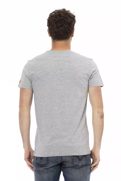  - Gray Cotton Men T-Shirt