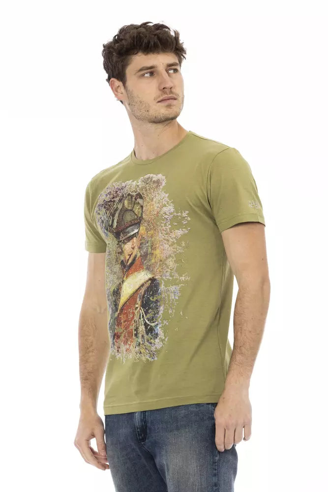 Green Cotton Men T-Shirt