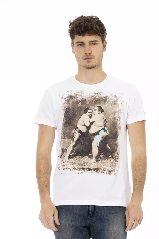  - White Cotton Men T-Shirt