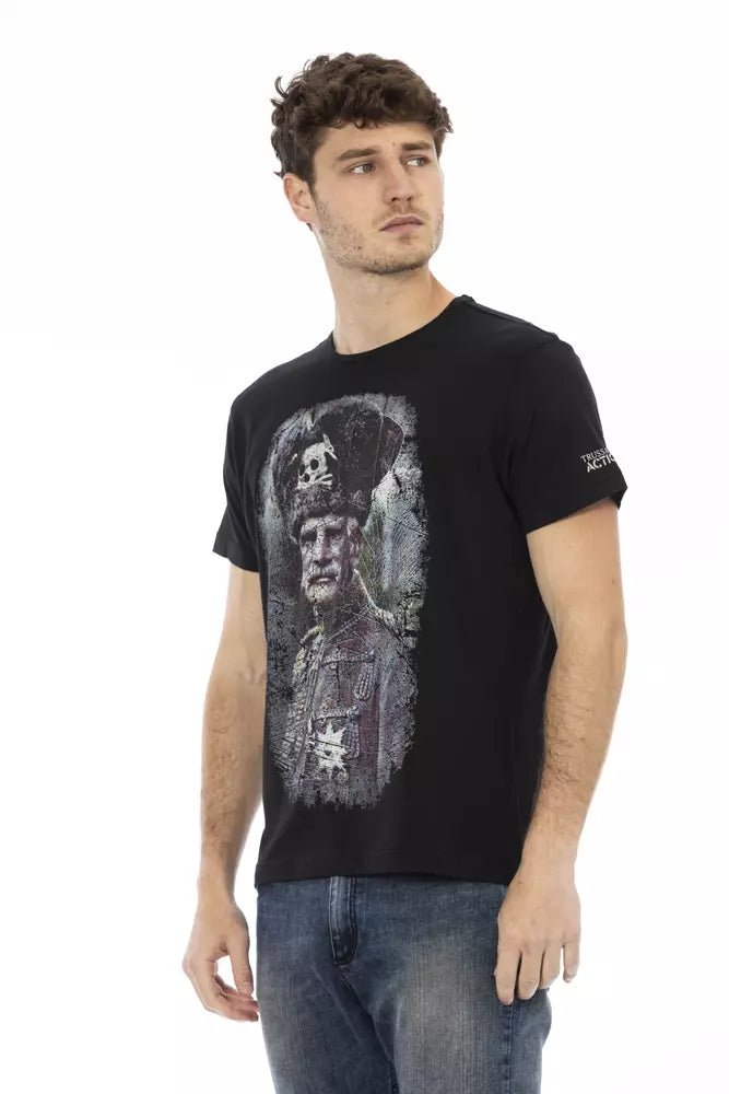  - Black Cotton Men T-Shirt