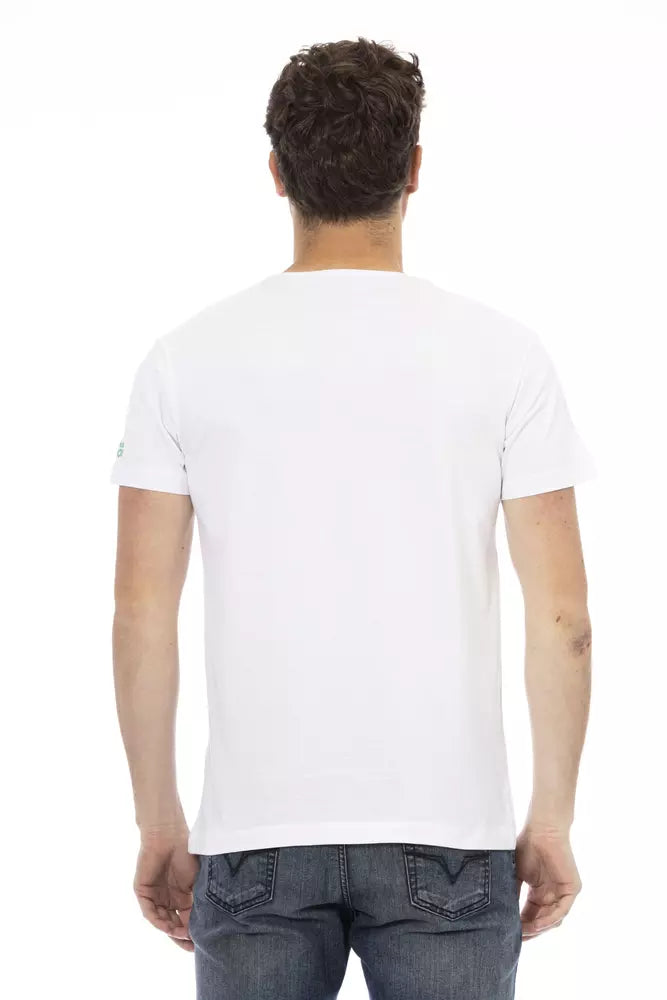  - White Cotton Men T-Shirt