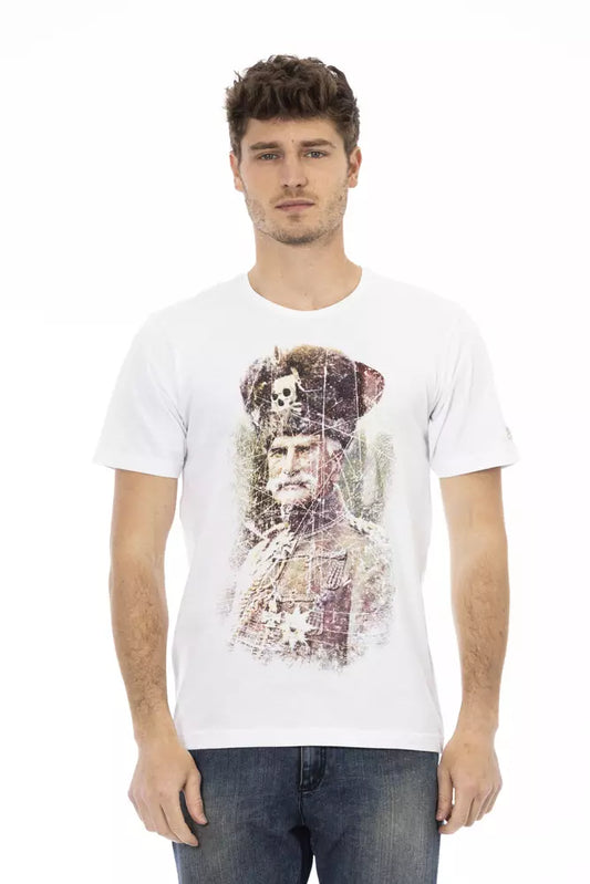 - White Cotton Men T-Shirt
