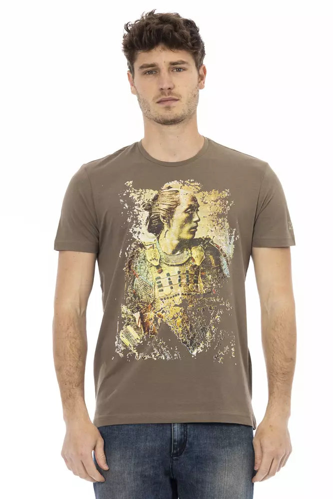  - Brown Cotton Men T-Shirt