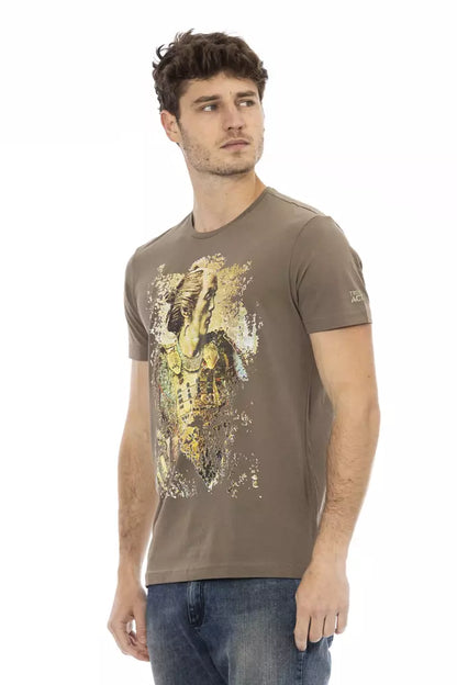  - Brown Cotton Men T-Shirt