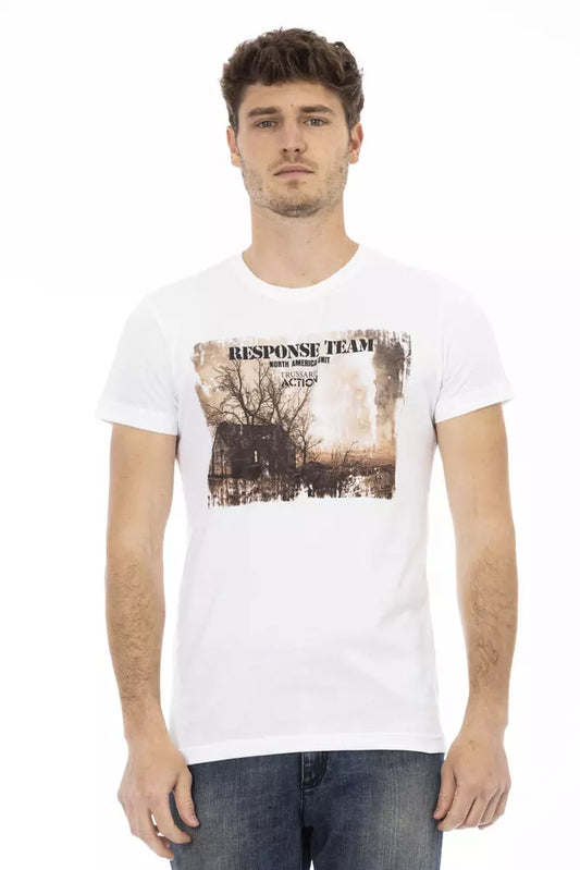 - White Cotton Men T-Shirt