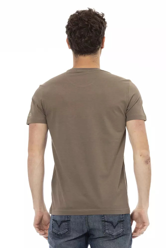  - Brown Cotton Men T-Shirt