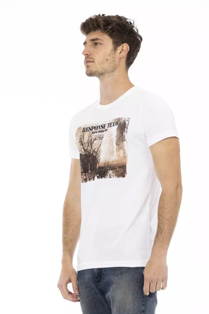  - White Cotton Men T-Shirt