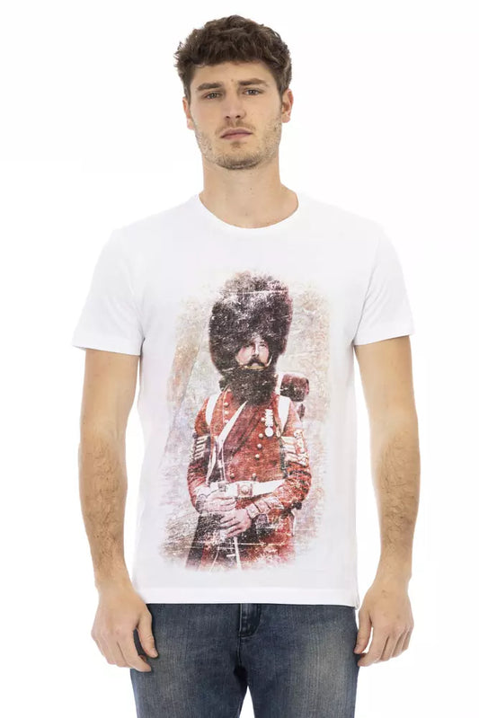 - White Cotton Men T-Shirt