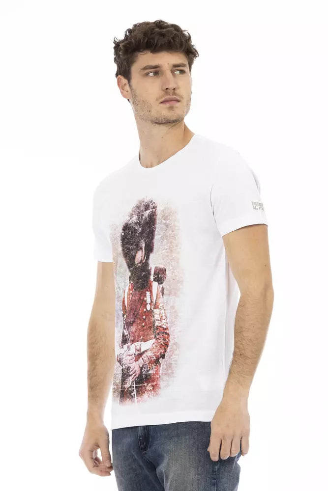  - White Cotton Men T-Shirt