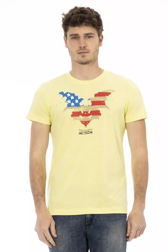  - Yellow Cotton Men T-Shirt