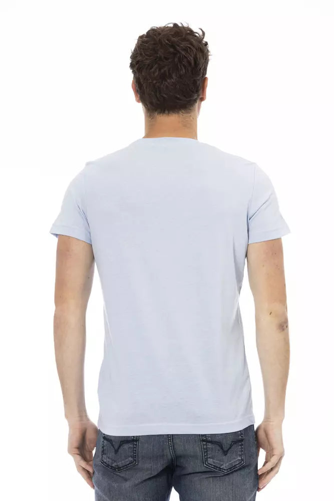  - Light Blue Cotton Men T-Shirt